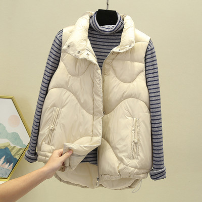 Vesta casual de dama cu siret cu guler inalt