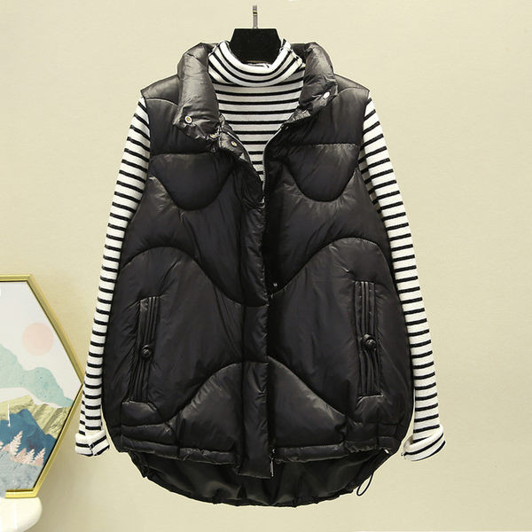 Vesta casual de dama cu siret cu guler inalt