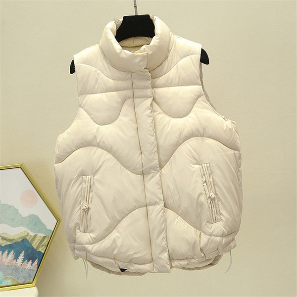 Vesta casual de dama cu siret cu guler inalt