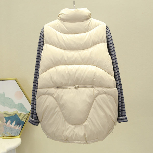 Vesta casual de dama cu siret cu guler inalt