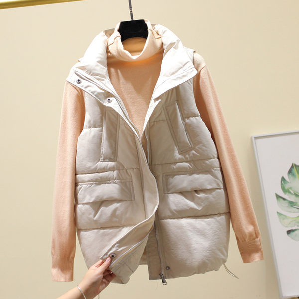 Őszi-téli női mellény cipzárral