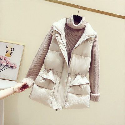 Női alkalmi mellény gombokkal és cipzárral