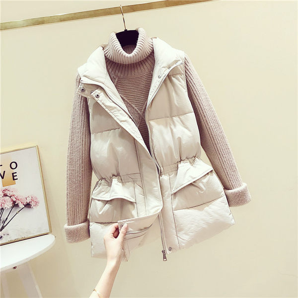 Női alkalmi mellény gombokkal és cipzárral