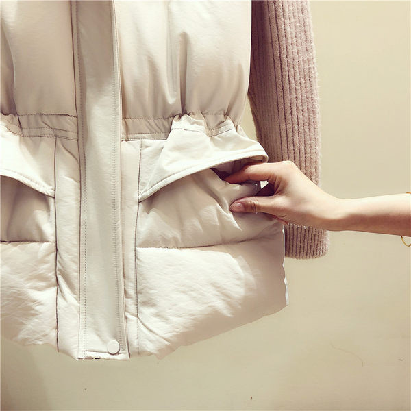 Női alkalmi mellény gombokkal és cipzárral