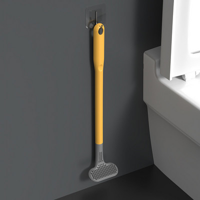 Silikonska četka za WC školjku s kompletom držača Alati za čišćenje tuša s dugom drškom Zidne meke četke za kupaonicu WC pribor