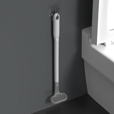 Silikonska četka za WC školjku s kompletom držača Alati za čišćenje tuša s dugom drškom Zidne meke četke za kupaonicu WC pribor