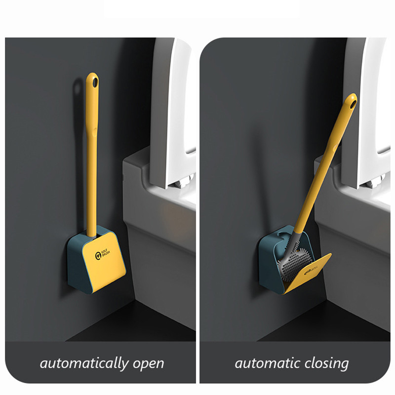 Silikonska četka za WC školjku s kompletom držača Alati za čišćenje tuša s dugom drškom Zidne meke četke za kupaonicu WC pribor