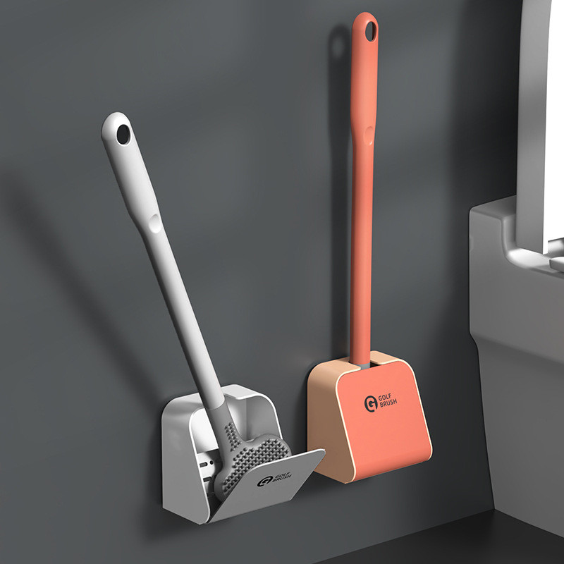 Silikonska četka za WC školjku s kompletom držača Alati za čišćenje tuša s dugom drškom Zidne meke četke za kupaonicu WC pribor