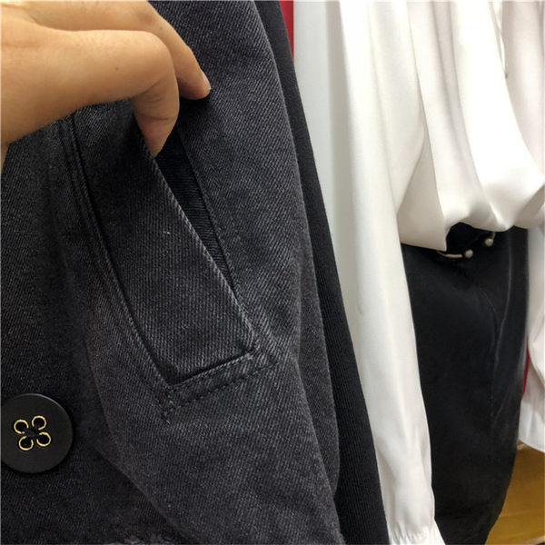 Női farmermellény felirattal