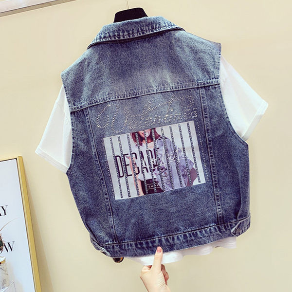 Vesta de dama din denim cu broderie