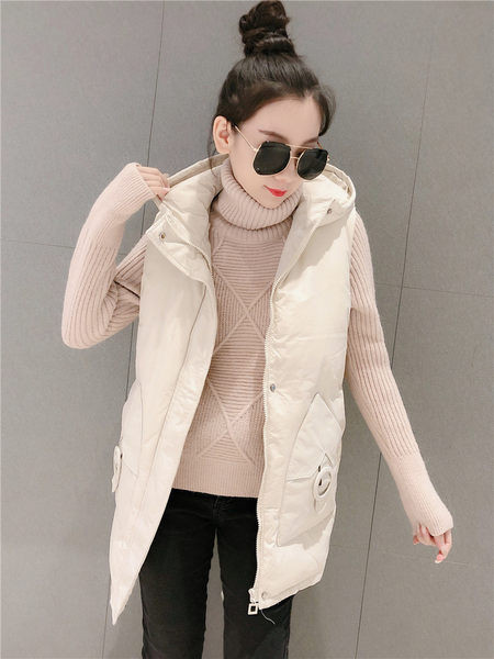 Alkalmi női kapucnis mellény