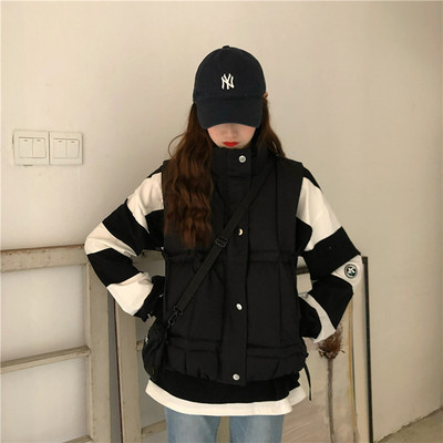 Vestă de damă cu guler înalt și șireturi, model nou