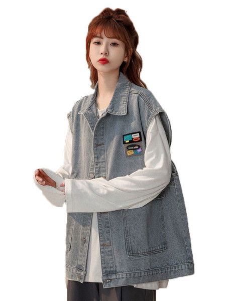 Női mintás farmermellény