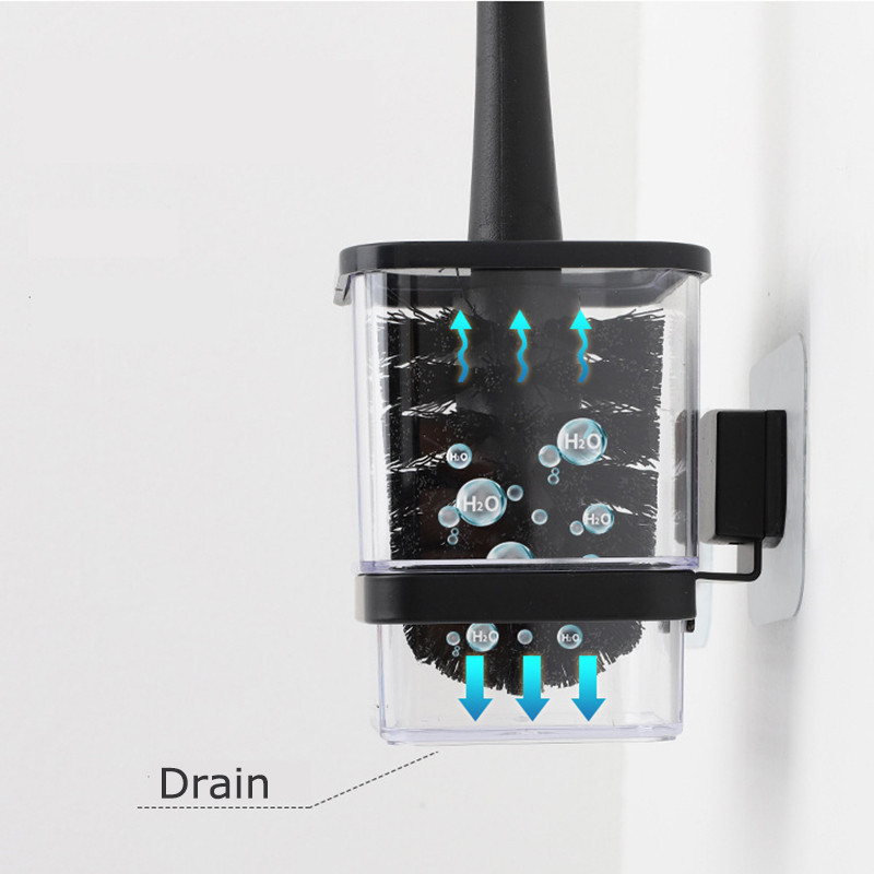 Colț de baie modernă, perie moale de curățare, set de suport pentru toaletă de uz casnic, cu perforare gratuită, suport pentru perie, accesorii de spălat