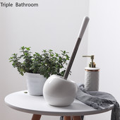 Creative Ceramics Tualeto šepetys Ant grindų statomas laikiklis Praktinis valymo šepečiai Vonios kambario priedai Valymo įrankis su pagrindu