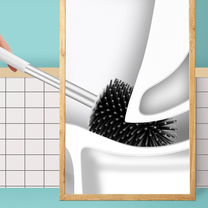 GURET Noua perie de toaleta din silicon TPR Perie de curatare montata pe perete Noroiul de diatomee care absoarbe apa Instrument de curatare Accesorii pentru baie de casa