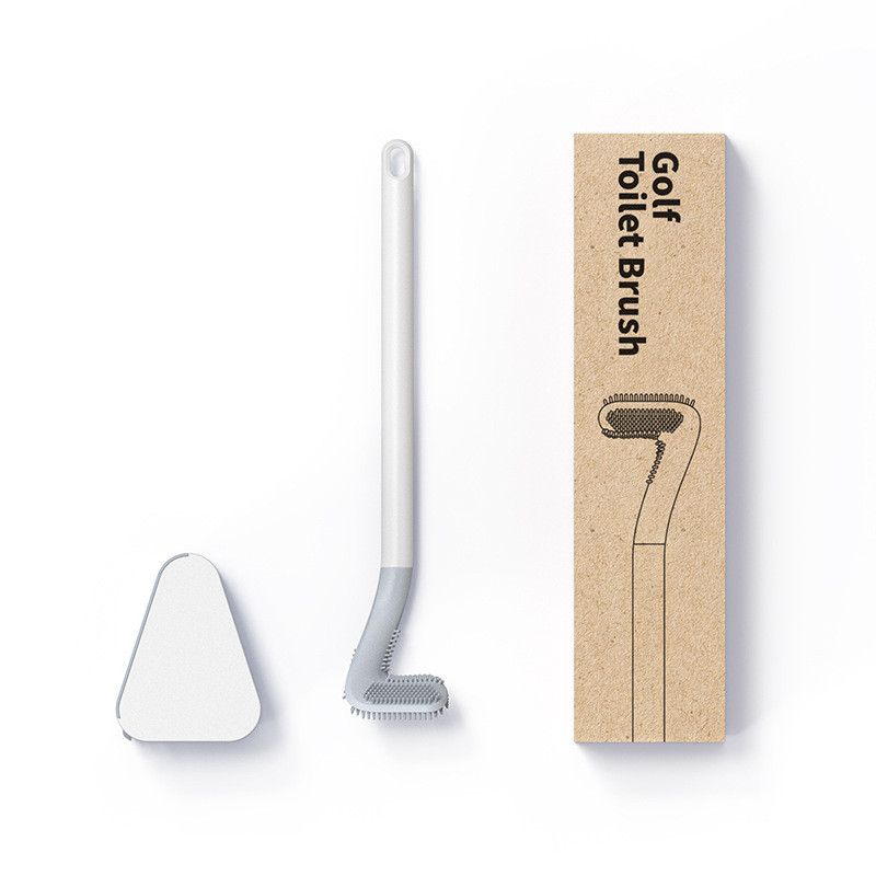 Silikoninis tualeto šepetys Neslystantis ilga rankena Tualeto valymo šepetys Tualeto valymo šepetys Vonios kambarys Lankstoma silikoninė TPR šepečio galvutė