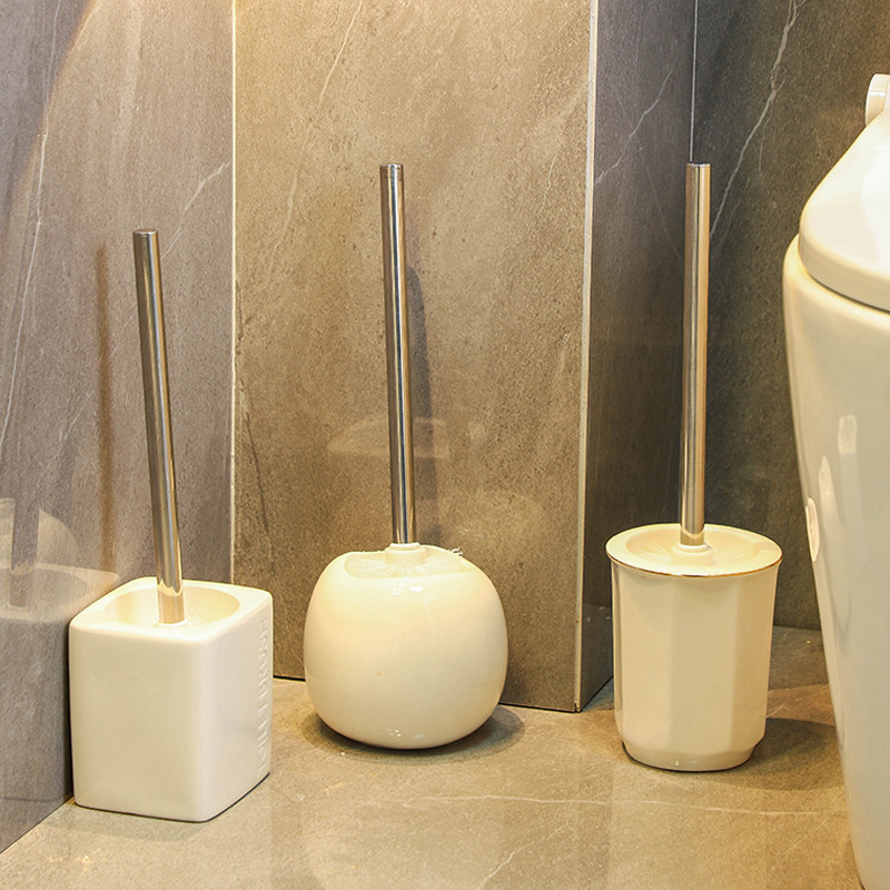 Nordic keramikinis tualeto šepetys, apvalus minkštų plaukų dugnas, greitai džiūstantis vonios kambario valymas tualeto šepečių valymas vonios kambario priedai