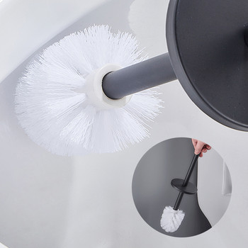 Държач за четка за тоалетна Комплект за почистване на баня Поставка за подова настилка Черен Съхранение и организиране на баня ML117
