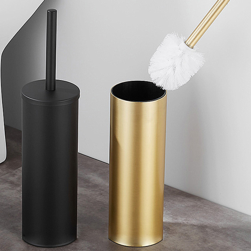 Suport perie de toaletă Set de curățare pentru baie Suport pentru podea Negru Depozitare și organizare pentru baie ML117