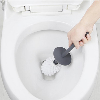 Четка за тоалетна с основа Модерен дизайн Черна четка за тоалетна с капак Комплект четки за почистване Почистващи принадлежности Аксесоари за баня