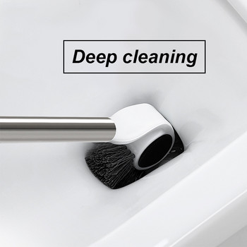 Βούρτσα καθαρισμού τουαλέτας σπιτιού Αξεσουάρ μπάνιου από ανοξείδωτο ατσάλι Στήριγμα λαβής δαπέδου-όρθιο με βάση WC σετ διακόσμησης Εργαλεία