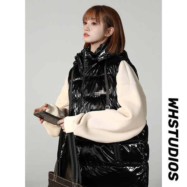 Vesta de dama model lat cu gluga si inscriptie