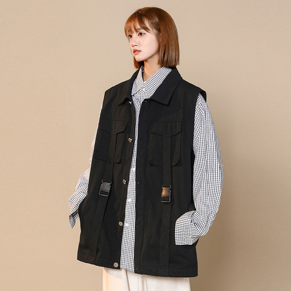 Alkalmi női mellény két színben