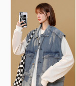 Ženski traper prsluk s remenom i džepom