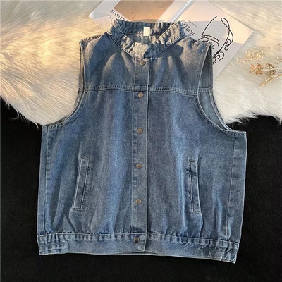 Ženski traper prsluk sa džepom