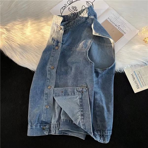 Ženski traper prsluk sa džepom