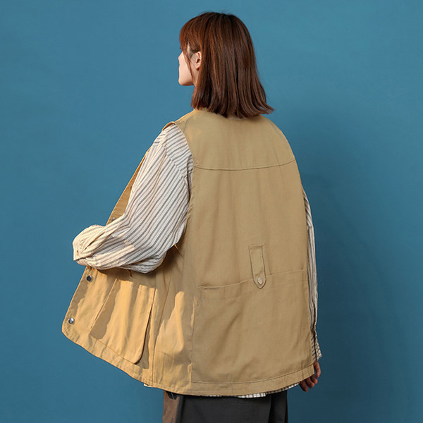 Vesta de dama cu decolteu in V cu buzunare