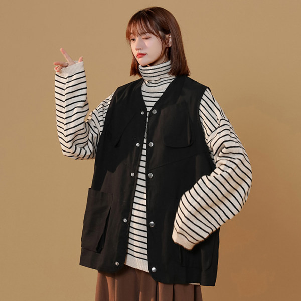 Vesta de dama cu decolteu in V cu buzunare