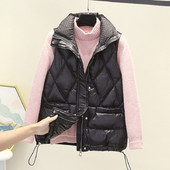 Női mellény magas gallérral, fűzős, új modell