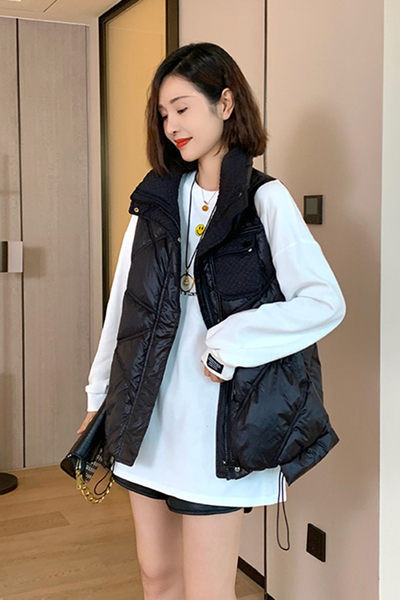 Vesta casual dama cu guler inalt si captuseala