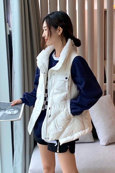 Vesta casual dama cu guler inalt si captuseala