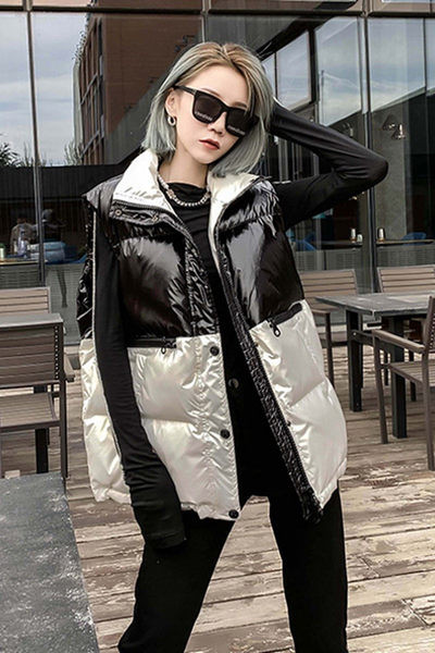 Dviejų švytinčių spalvų moteriška liemenė