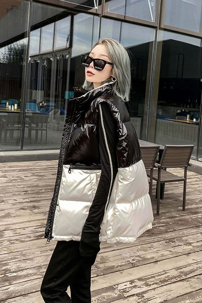 Dviejų švytinčių spalvų moteriška liemenė