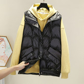 Vestă de damă largi, cu buzunar și fermoar