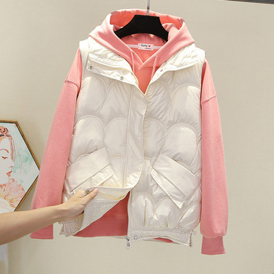 Vestă de damă largi, cu buzunar și fermoar