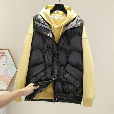 Vestă de damă largi, cu buzunar și fermoar