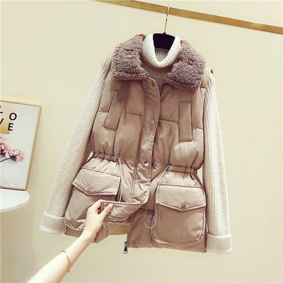 Moteriška žieminė liemenė su kišene ir sagomis