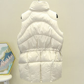 Vestă de damă elegantă, cu guler înalt și închidere cu fermoar