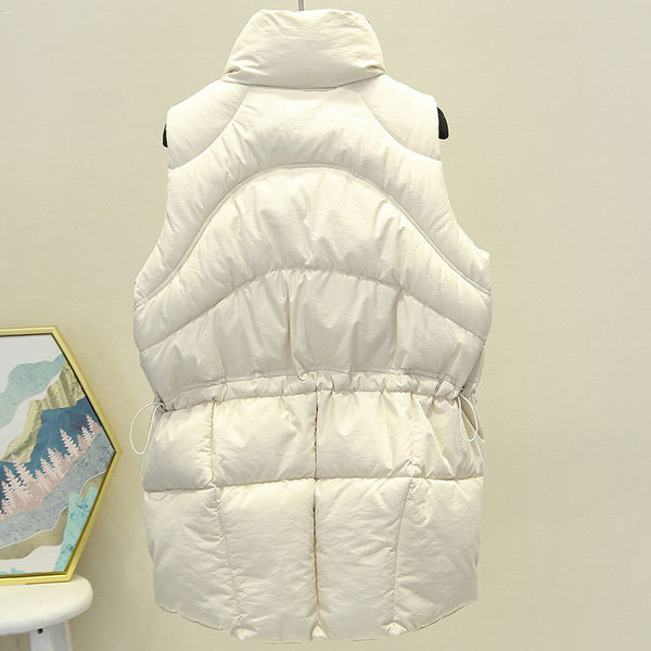 Vestă de damă elegantă, cu guler înalt și închidere cu fermoar