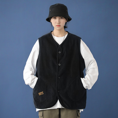 Ženski ležerni prsluk s kopčanjem na gumbe i džepom