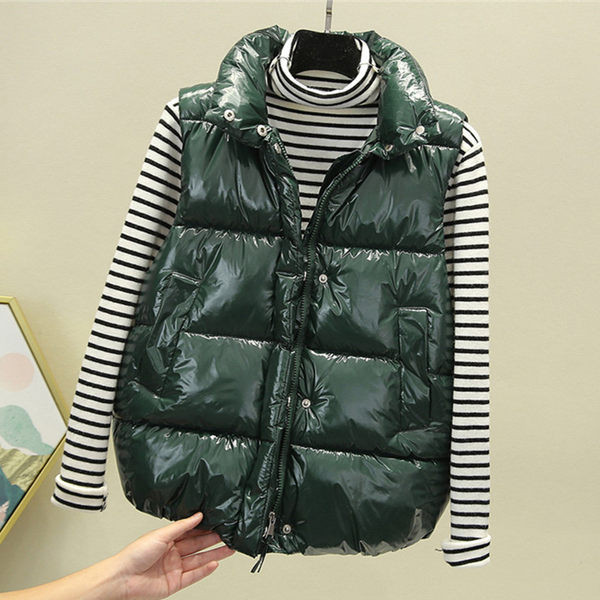 Moteriška spalvinga liemenė aukšta apykakle