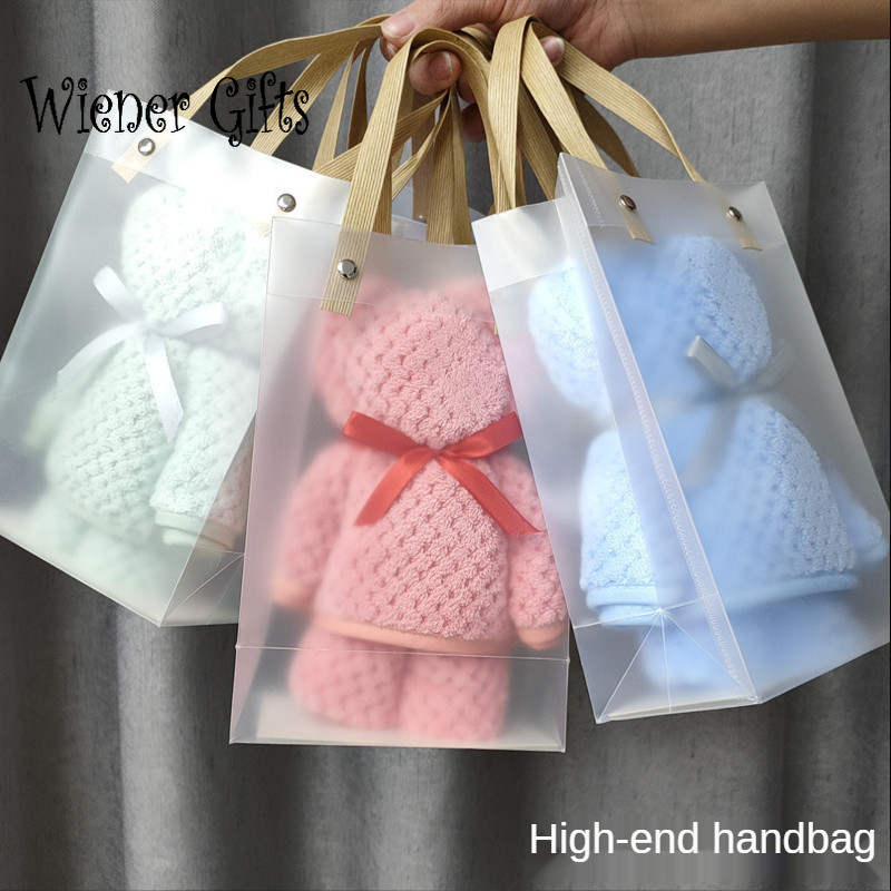 75x35 cm koralinis aksominis vilnos rankšluostis bear su maišeliu sugeriantis veido rankšluostis Vestuvėms verslo šventėms Dovanos Vonios rankšluostis