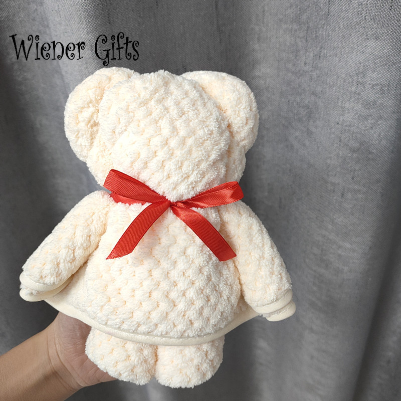 75x35 cm koralinis aksominis vilnos rankšluostis bear su maišeliu sugeriantis veido rankšluostis Vestuvėms verslo šventėms Dovanos Vonios rankšluostis