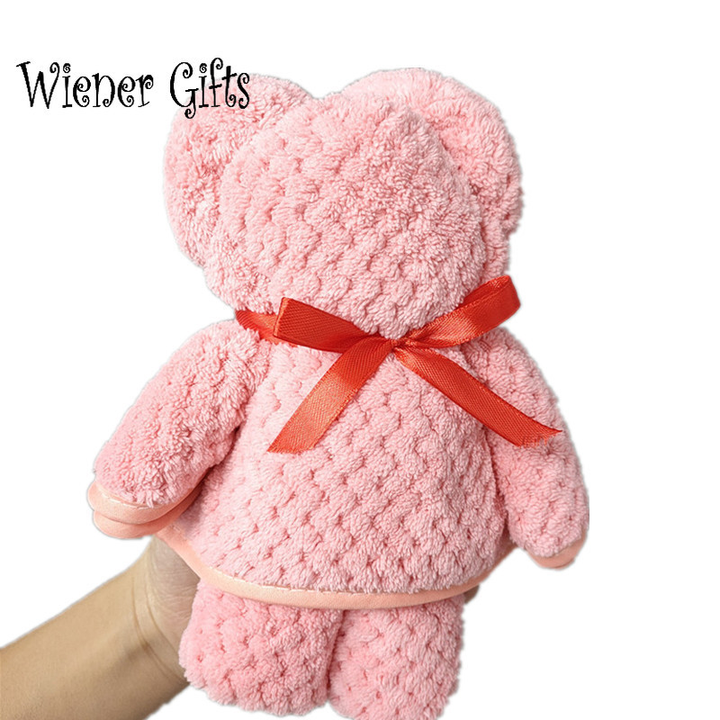 75x35 cm koralinis aksominis vilnos rankšluostis bear su maišeliu sugeriantis veido rankšluostis Vestuvėms verslo šventėms Dovanos Vonios rankšluostis