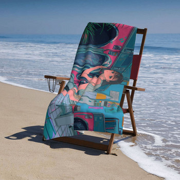 Аниме Манга момиче Hot Spring Домашна кърпа за баня Плажна кърпа Плажна кърпа Хотелска голяма кърпа за баня Микрофибърна кърпа 70X140